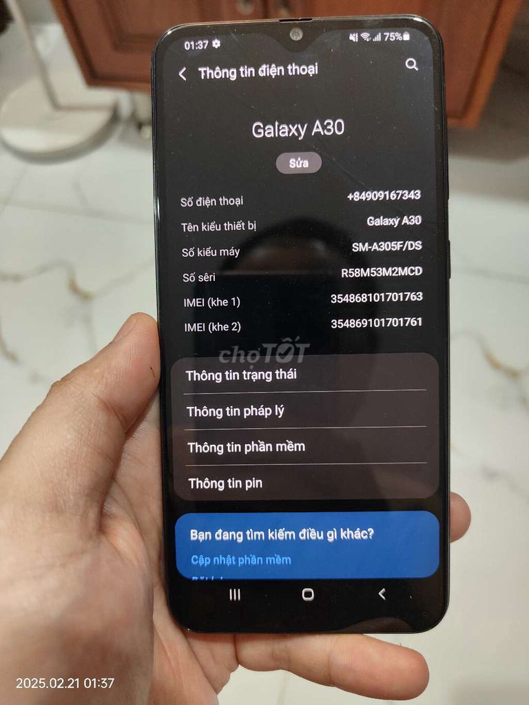 Galaxy A30 32GB Xanh dương nứt kính