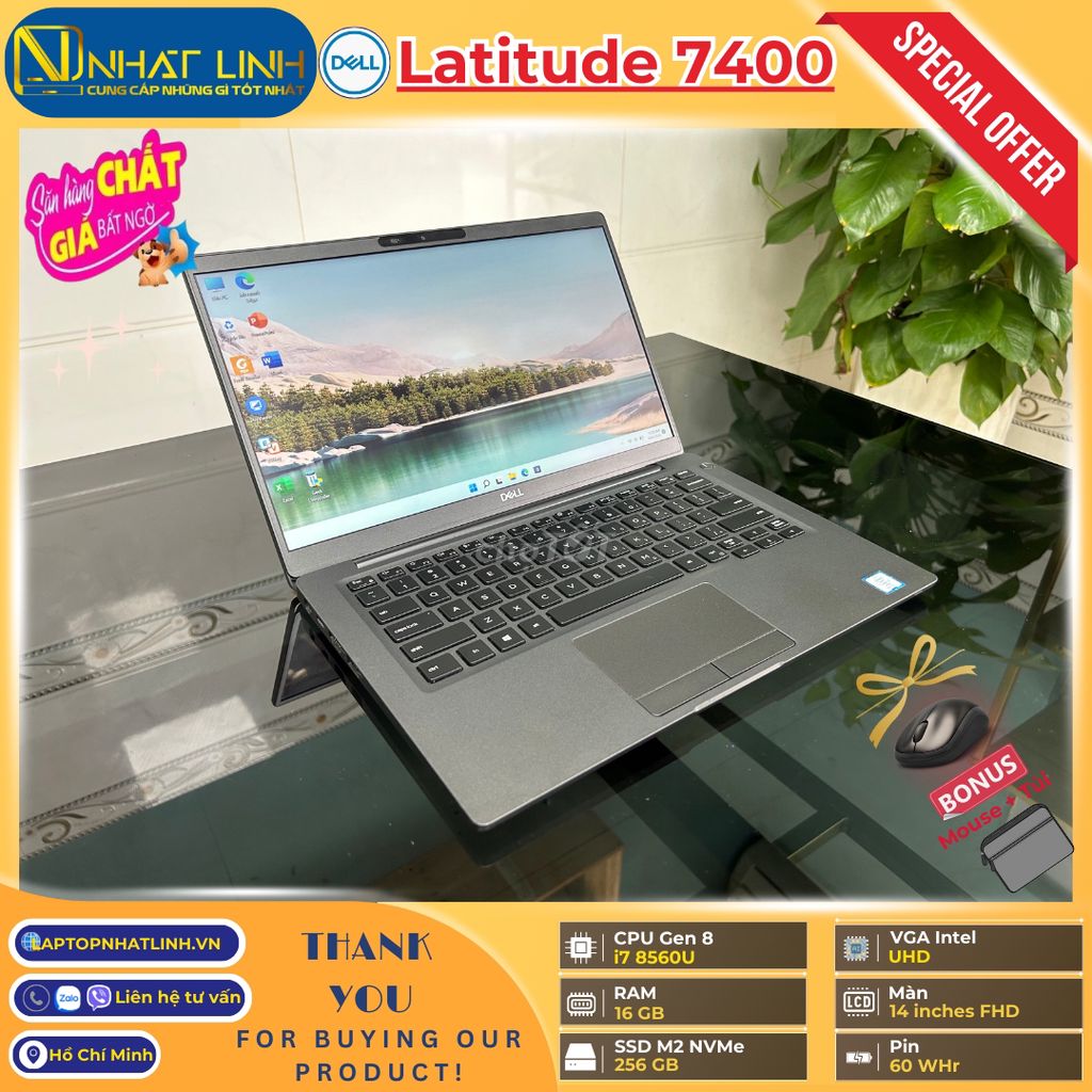 Laptop Dell xách tay➢i7 8650U➢8GB➢256GB➢14"➢Touch