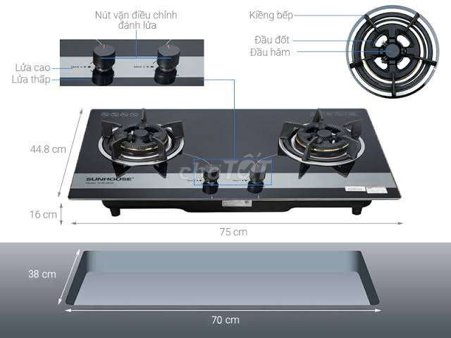 Bếp ga âm Sunhouse SHB8836 Đen. Mua bán Bếp, lò, đồ điện nhà bếp tại Huyện Long Thành Đồng Nai được đăng bởi Nguyen Thanh Tuyen hình 1