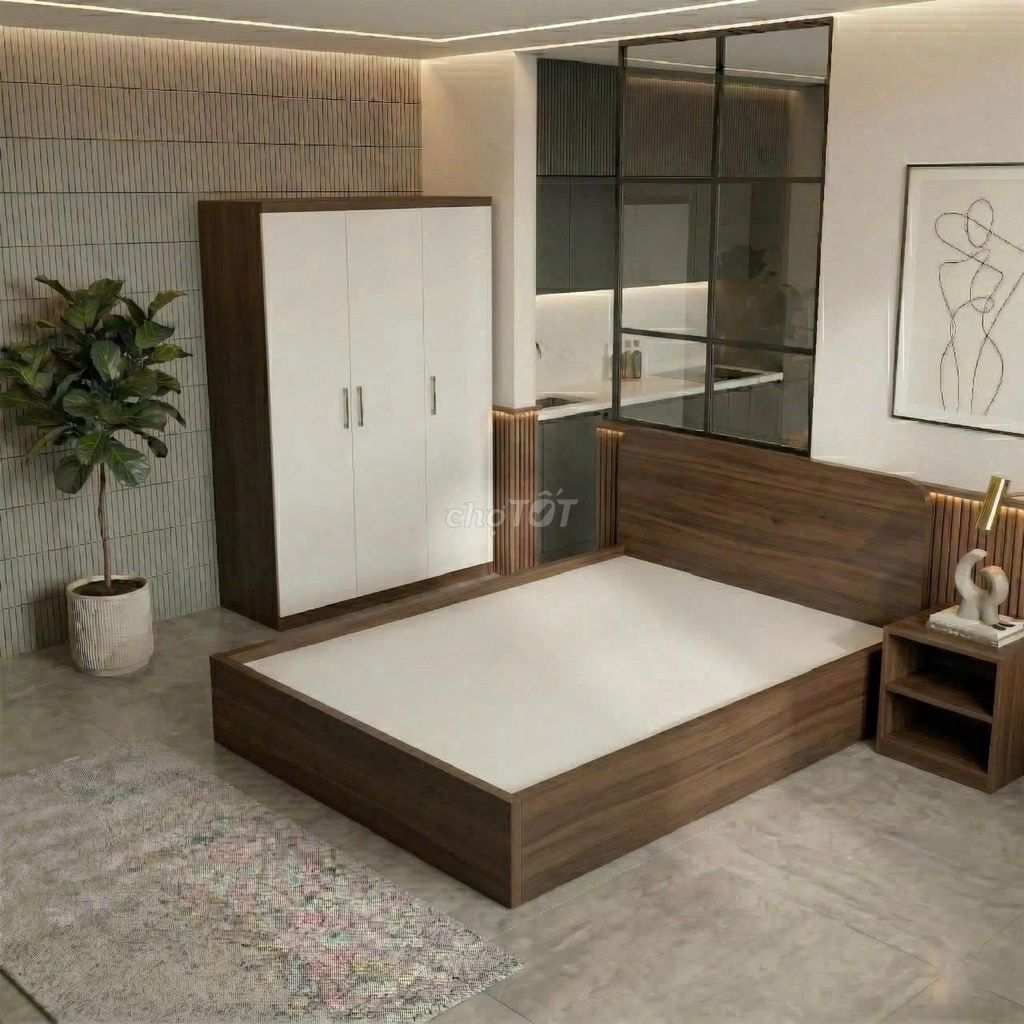 Combo tủ quần áo giường gỗ công nghiệp 1m6x2m. Mua bán Giường, chăn ga gối nệm tại Quận 11 Tp Hồ Chí Minh được đăng bởi Shop Nội thất Phú Nhàn hình 1