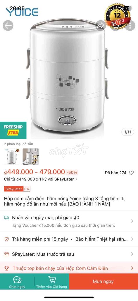 hộp cơm cắm điện giá rẻ chỉ 150k