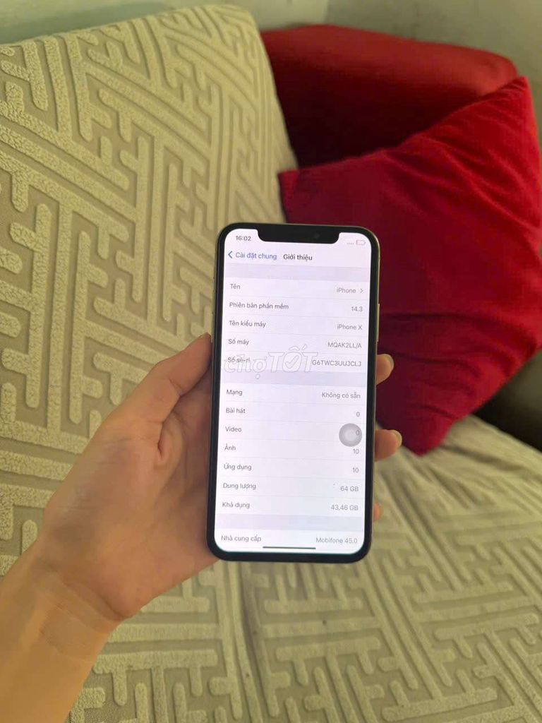 iPhone X 64GB trắng quốc tế