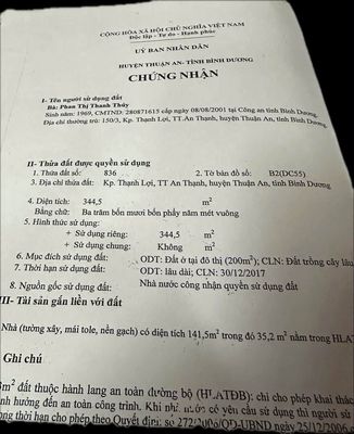Bán nhà mặt tiền Hồ Văn Mên, Thuận An, Bình Dương