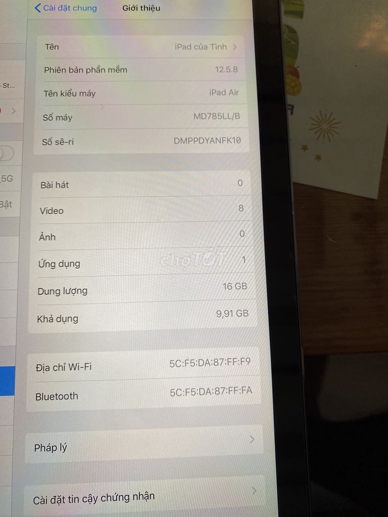 Apple iPad Air 2 16GB Xám. Mua bán Máy tính bảng tại Thành phố Thuận An Bình Dương được đăng bởi Mr.tinh hình 1