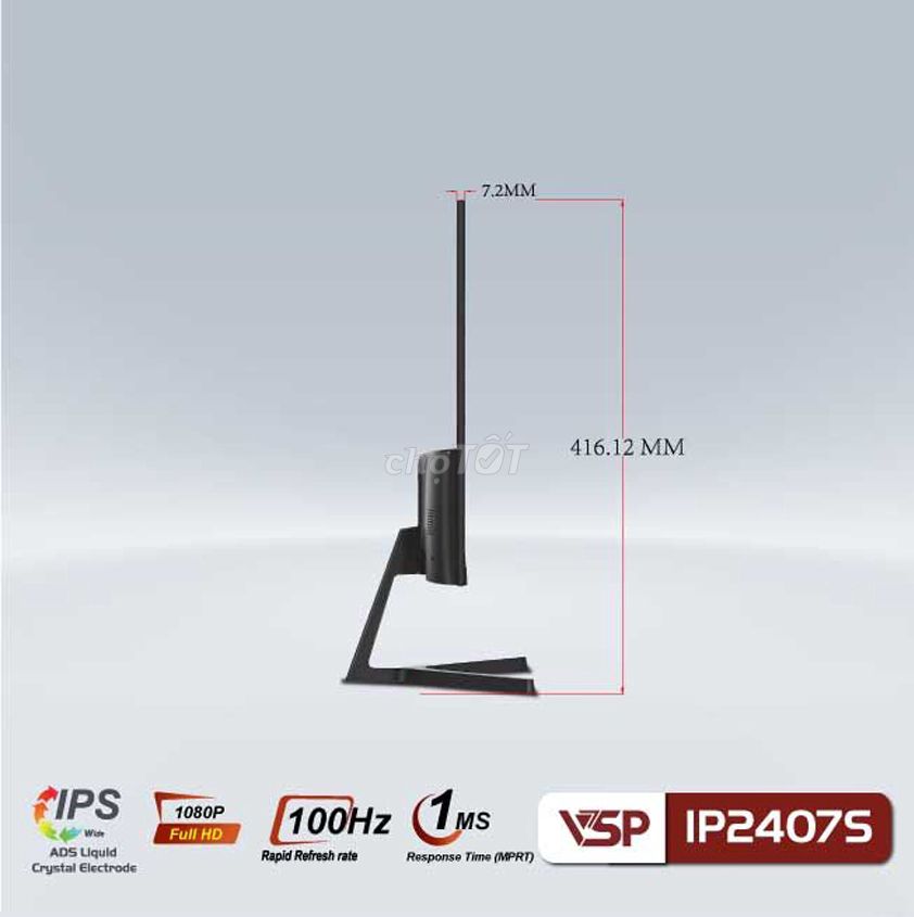 Màn hình VSP IPS 24inch tràn viền IP2407S Black