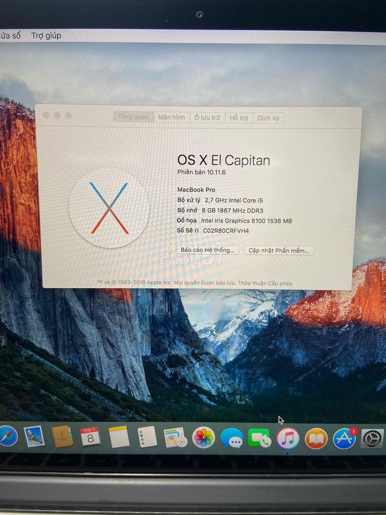 Apple Macbook Pro 13inch 2015 i5 8GB/128GB SSD. Mua bán Laptop tại Quận Đống Đa Hà Nội được đăng bởi Sơn Nguyễn hình 1