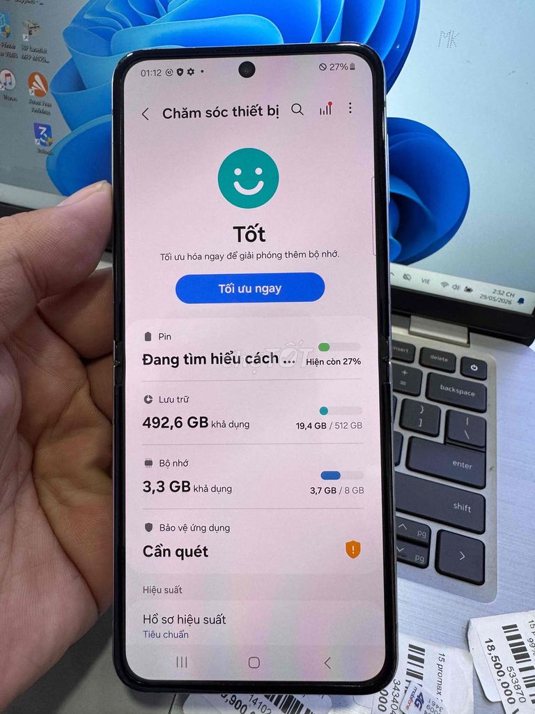 Samsung Z Flip 5 512GB Xanh. Mua bán Điện thoại tại Quận 6 Tp Hồ Chí Minh được đăng bởi QUỐC THIÊN BÁN GÓP 0 ĐỒNG  hình 1
