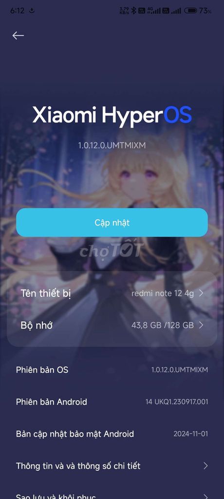 Xiaomi Redmi Note 12 4G 128GB. Mua bán Điện thoại tại Huyện Quế Võ Bắc Ninh được đăng bởi Phạm Văn Tùng hình 1
