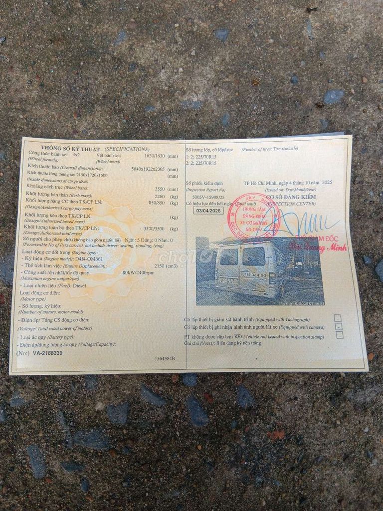 Tải Van Mercedes đời 2007 - 6 chỗ - 900kg. Mua bán Ô tô tại Quận 12 Tp Hồ Chí Minh được đăng bởi Thanh Hùng hình 8