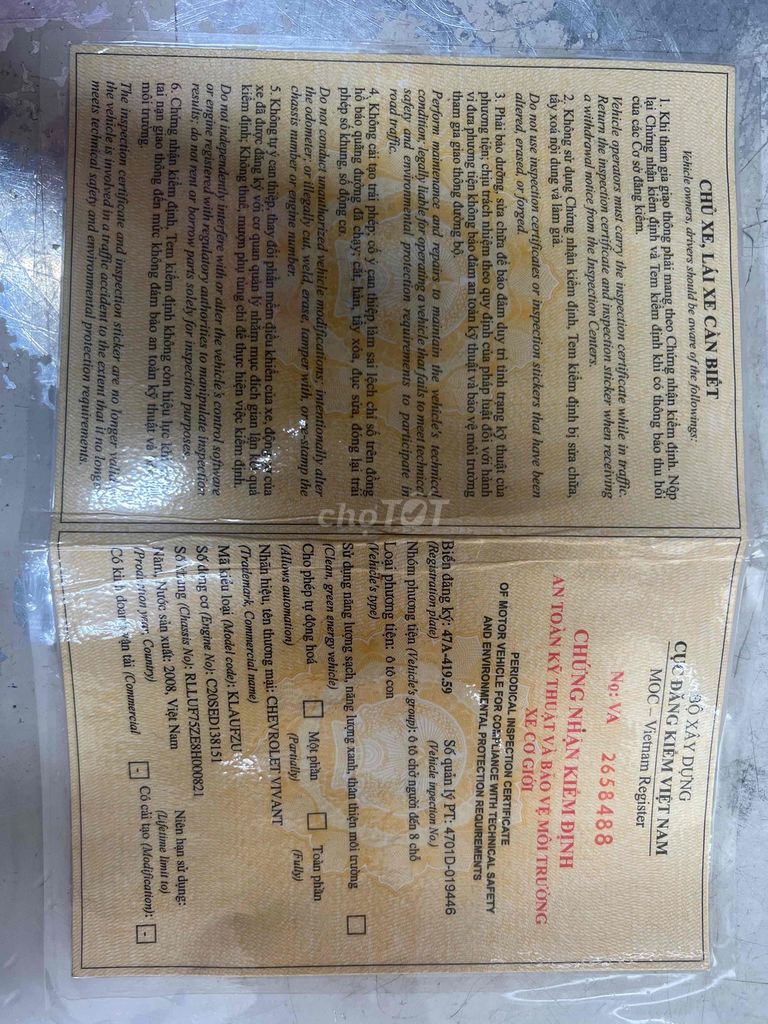 Chevrolet Vivant 2008 CDX MT - 200000 km. Mua bán Ô tô tại Thành phố Buôn Ma Thuột Đắk Lắk được đăng bởi Vu dinh khang hình 11