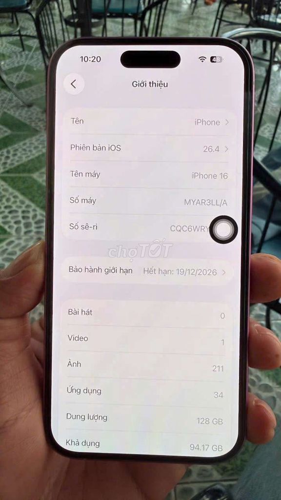 IP 16 128GB Hồng Quốc Tế. Mua bán Điện thoại tại Thành phố Dĩ An Bình Dương được đăng bởi Nguyễn Luân hình 1
