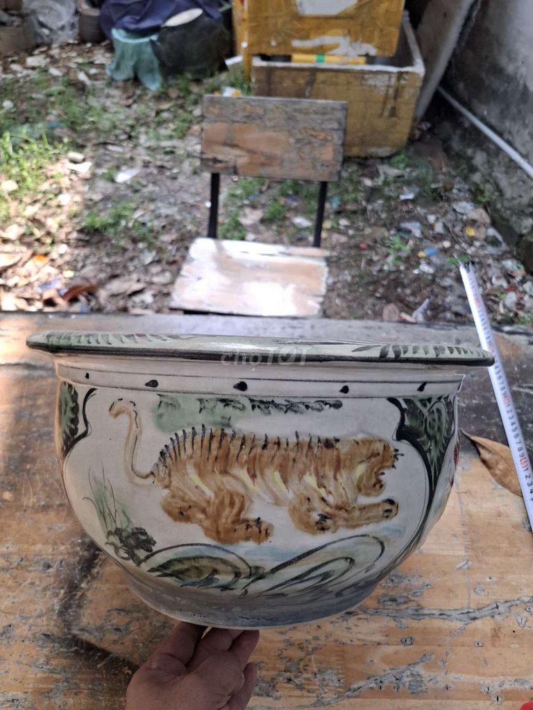Chậu cảnh Gốm sứ Cổ xưa Hổ chim hoa