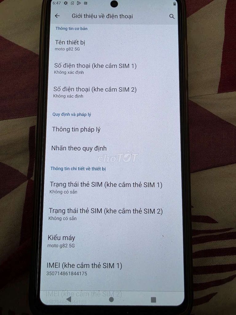 Motorola Moto G82 5G 128GB Đen. Mua bán Điện thoại tại Quận Bình Thạnh Tp Hồ Chí Minh được đăng bởi Phạm Đăng Quang hình 1