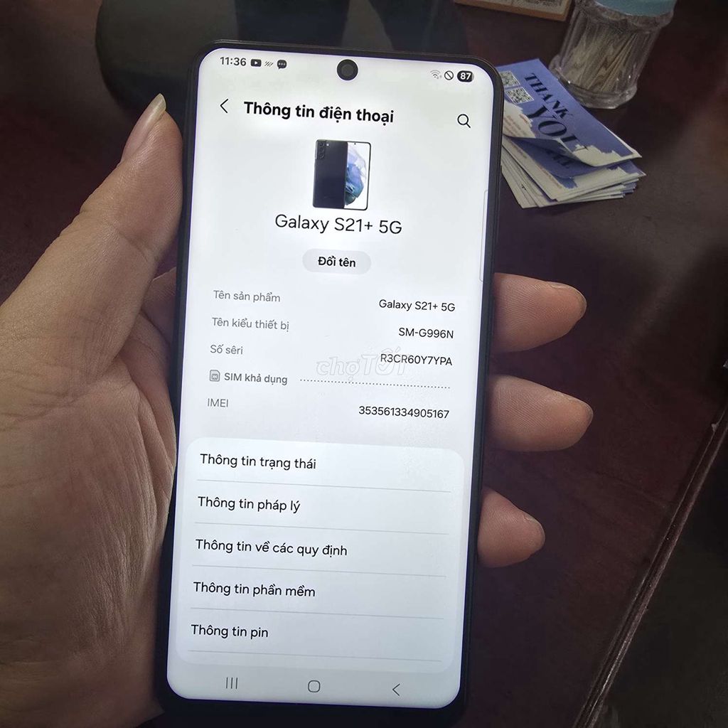 Samsung S21 Plus 5G 256GB Đen ram 8g đã thay màn. Mua bán Điện thoại tại Quận Kiến An Hải Phòng được đăng bởi Phạm Hướng hình 1