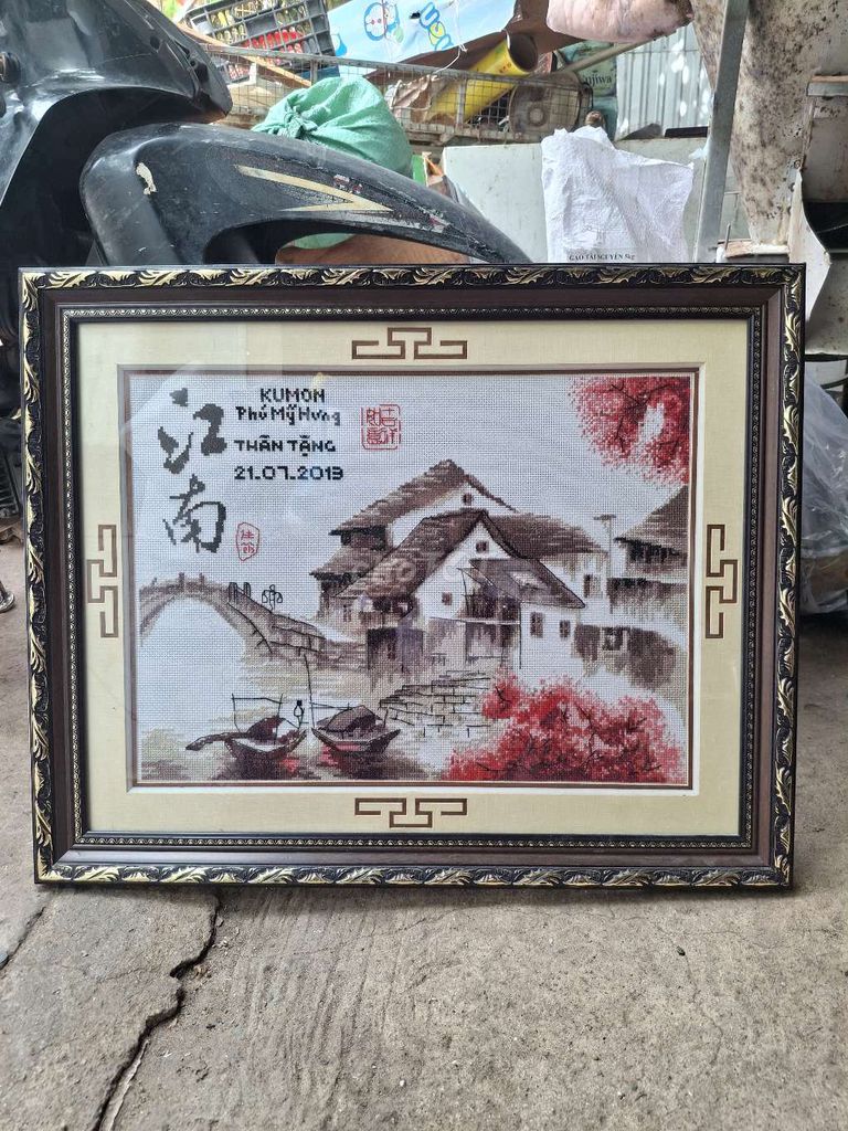 Tranh chữ thập Phong cảnh Khung kính cũ. Mua bán Cây cảnh, đồ trang trí tại Huyện Bình Chánh Tp Hồ Chí Minh được đăng bởi Trung Hải Huynh hình 1