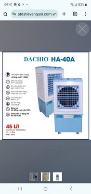 Quạt điều hòa hơi nước HA 40A 130W 45 lít nước