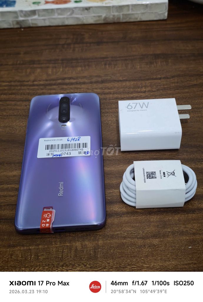 Redmi K30 5G 6/128 Tím sạc 67w có ship COD. Mua bán Điện thoại tại Quận Hoàng Mai Hà Nội được đăng bởi Trần Ngọc Hiếu hình 1