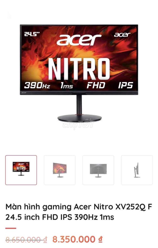 Màn hình Acer Nitro XV252Q F 24.5 inch. Mua bán Phụ kiện (Màn hình, Chuột...) tại Quận Sơn Trà Đà Nẵng được đăng bởi Phuc Le hình 1