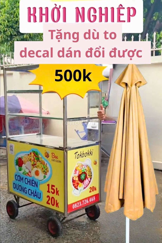 Xe bán hàng rong Kim loại Trắng có bánh xe. Mua bán Đồ chuyên dụng, Giống nuôi trồng tại Quận Tân Bình Tp Hồ Chí Minh được đăng bởi Hoàng Phúc hình 1