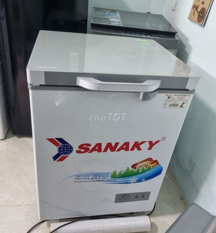 Thanh lý tủ đông mặt kính sanaky 100L zin 100%