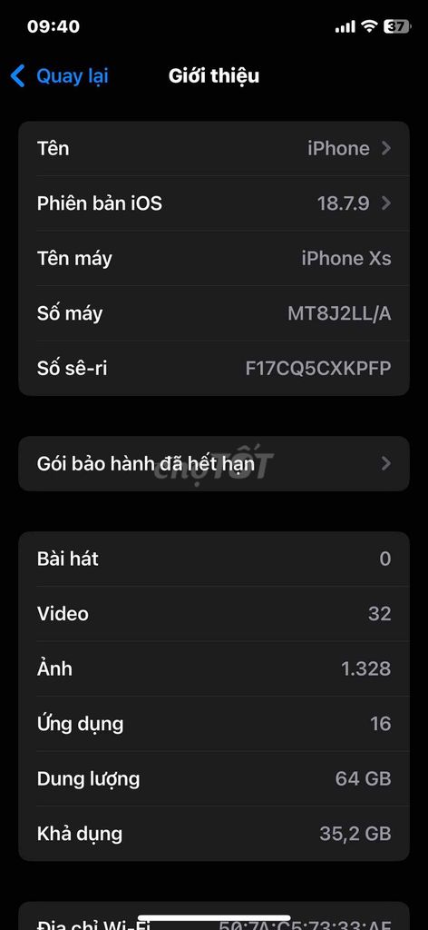 Apple iPhone Xs 64GB Đen Lock LL/A. Mua bán Điện thoại tại Thành phố Dĩ An Bình Dương được đăng bởi Tun hình 1