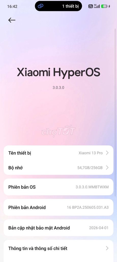 Xiaomi 13 Pro 12GB/256GB Đen. Mua bán Điện thoại tại Quận Bắc Từ Liêm Hà Nội được đăng bởi Le thanh hai hình 1