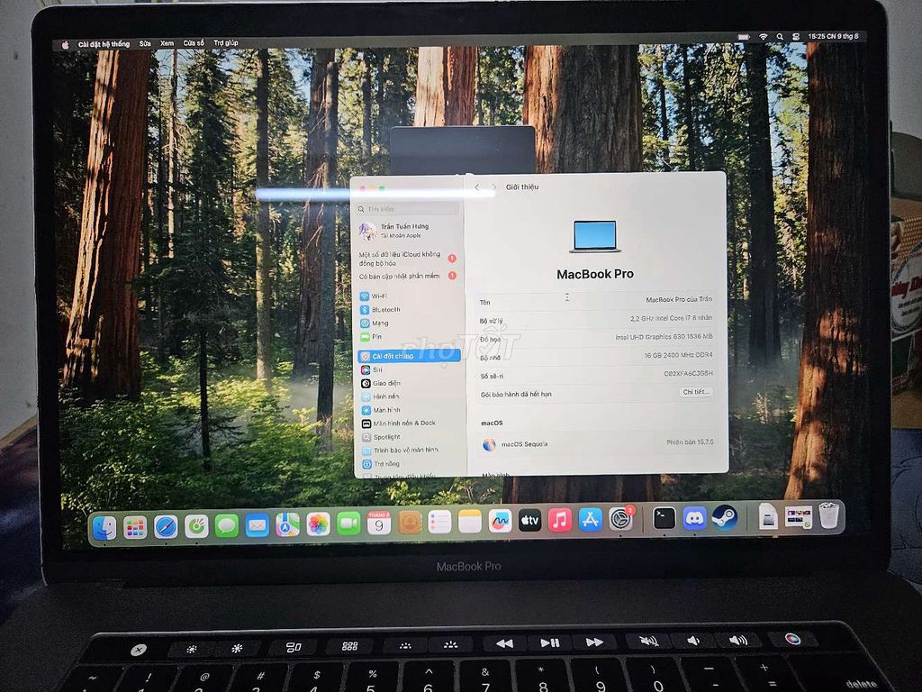 Macbook Pro 2018 15 inch i7 16gb ram. Mua bán Laptop tại Huyện Bến Lức Long An được đăng bởi Người Bình Thường hình 1