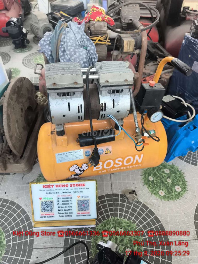 Máy nén khí Boson 24 lít Trung Quốc đã sử dụng. Mua bán Đồ chuyên dụng, Giống nuôi trồng tại Huyện Bình Xuyên Vĩnh Phúc được đăng bởi Kiệt Dũng Store  hình 1