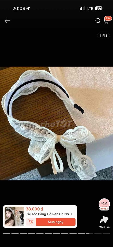 Băng đô cài tóc Nữ Ren Trắng. Mua bán Phụ kiện thời trang khác tại Quận Tân Bình Tp Hồ Chí Minh được đăng bởi Nguyễn Hoa hình 1