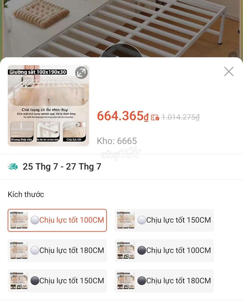 Giường sắt Thép 100x190x30cm. Mua bán Giường, chăn ga gối nệm tại Quận Thanh Xuân Hà Nội được đăng bởi Tên chưa cung cấp hình 1