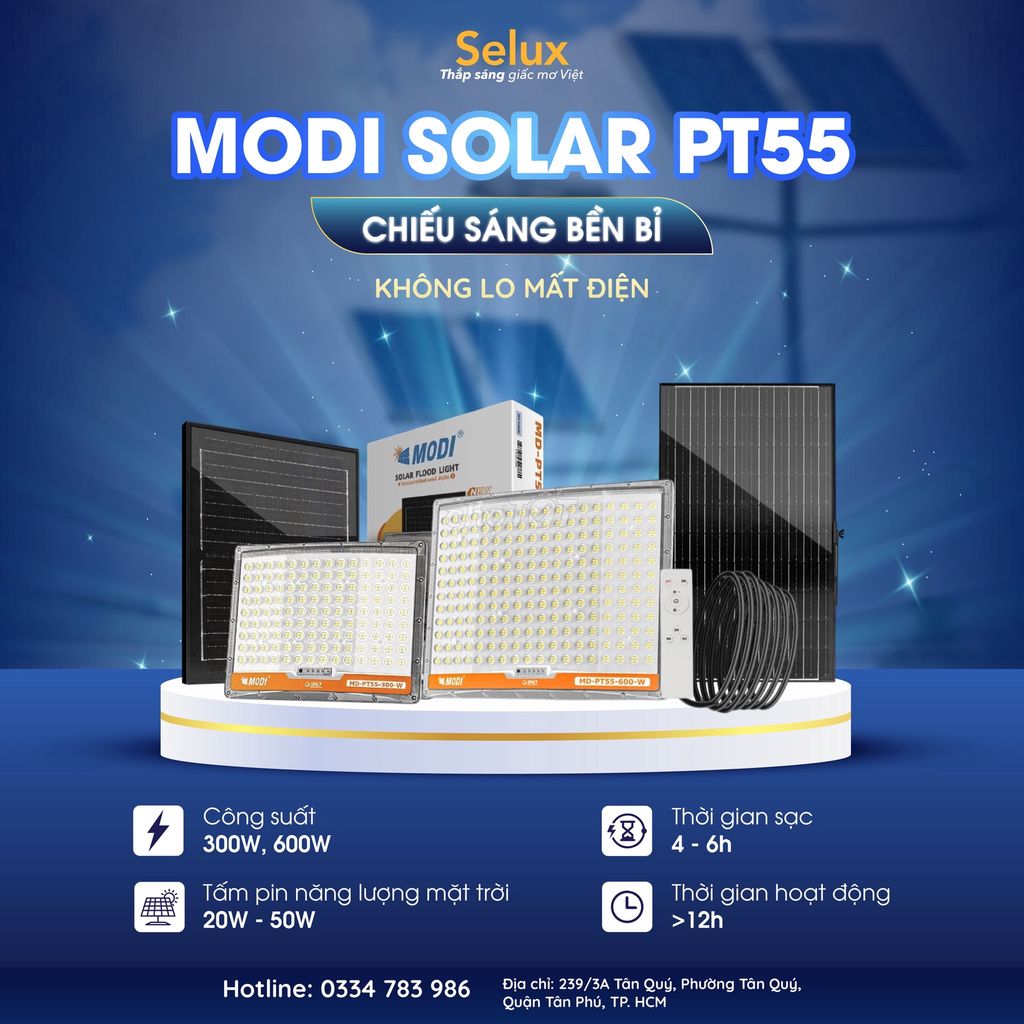 Đèn Năng Lượng Mặt Trời - Modi Solar PT55-600W