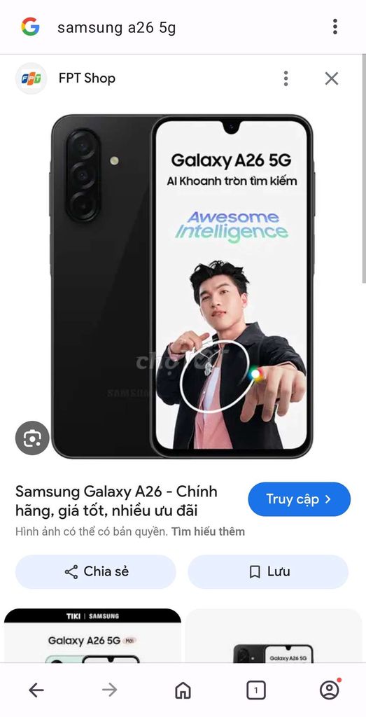 Samsung Galaxy A26 5G Đen Đã sử dụng. Mua bán Điện thoại tại Thành phố Quảng Ngãi Quảng Ngãi được đăng bởi Lê  hình 1