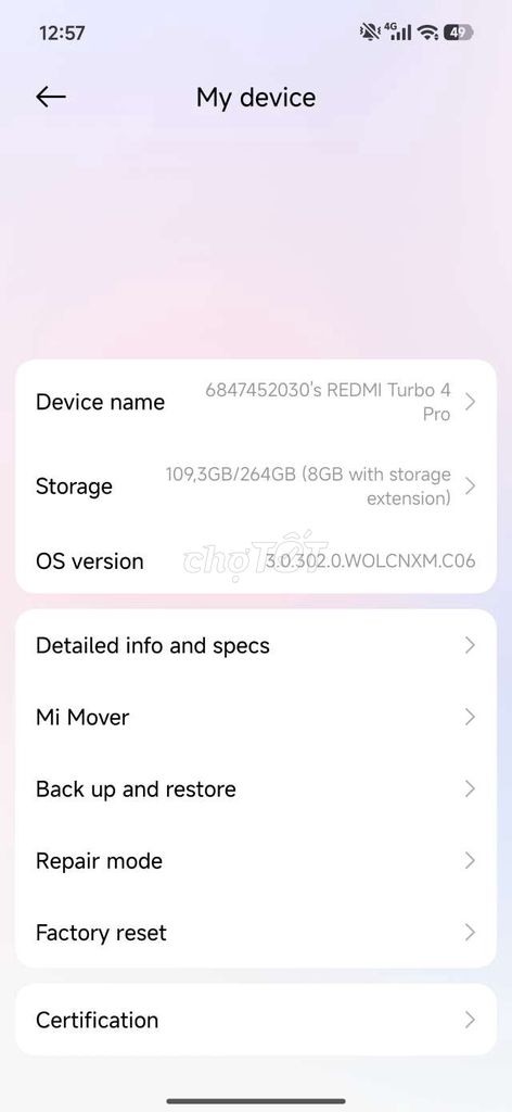 Xiaomi Redmi Turbo 4 Pro 264GB Đã qua sử dụng. Mua bán Điện thoại tại Huyện Tân Phú Đồng Nai được đăng bởi Nguyễn Phước hình 1