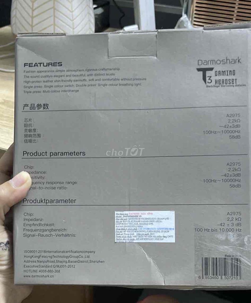 Tai nghe Gaming Darmoshark T3 mới 100%. Mua bán Tivi, Âm thanh tại Quận Bình Thạnh Tp Hồ Chí Minh được đăng bởi THÁI HOME hình 2