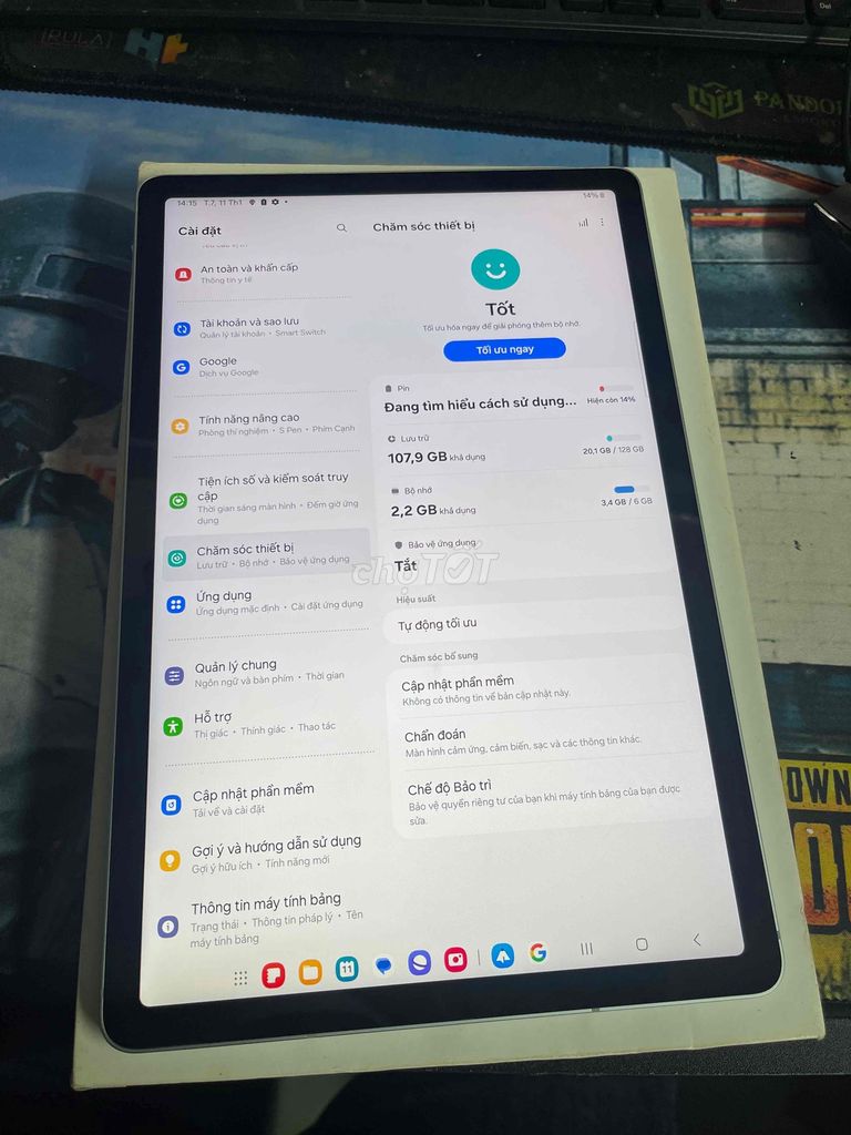 samsung tab s9 fe keng như mới còn bh hãng