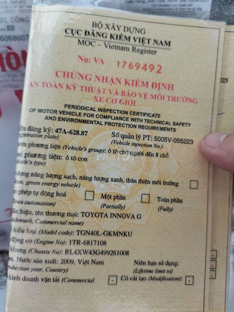 Innova 2009 G- 100000 km. Mua bán Ô tô tại Huyện Cẩm Mỹ Đồng Nai được đăng bởi lộc hải hình 11