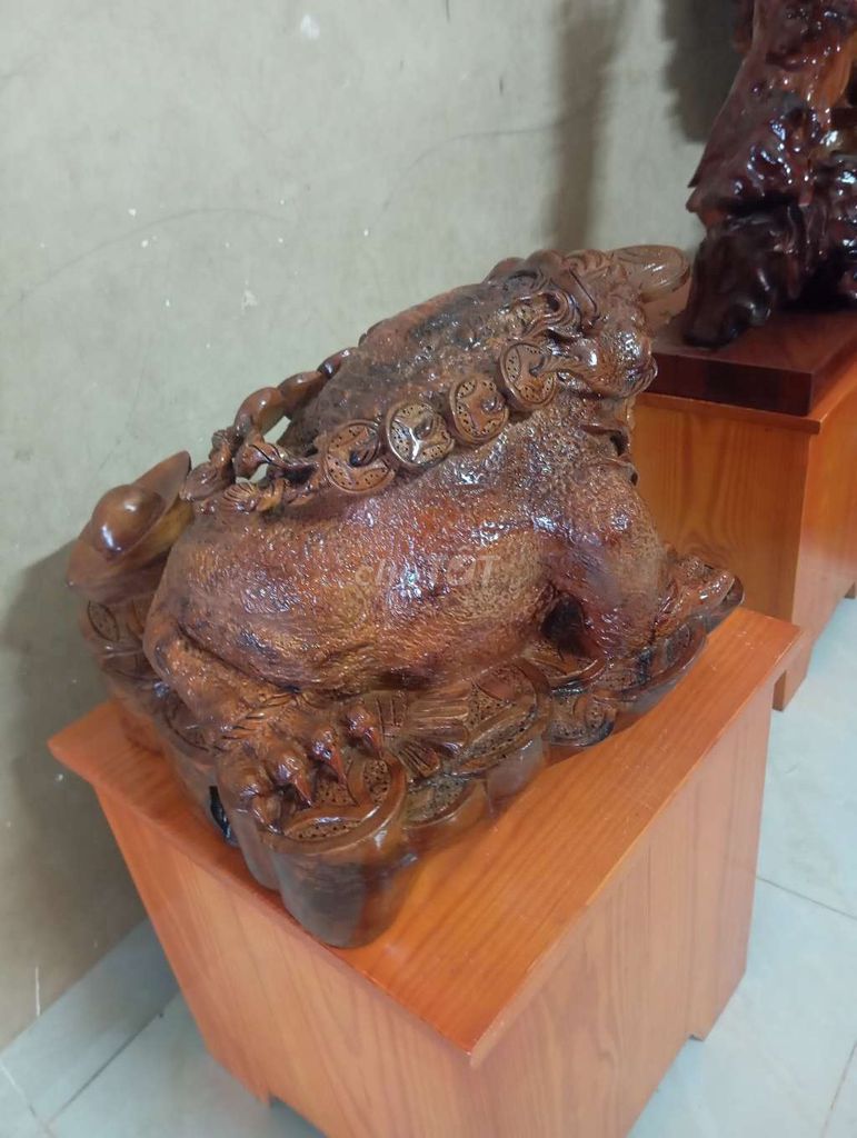 Thiềm Thừ Gỗ Nâu Chiêu Tài Lộc