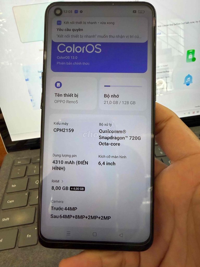 OPPO Reno5 128GB Đen. Mua bán Điện thoại tại Quận Phú Nhuận Tp Hồ Chí Minh được đăng bởi Thanh nam hình 1