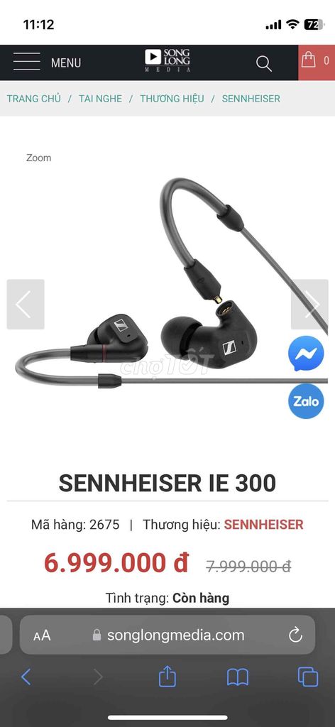 Tai nghe Sennheiser IE300