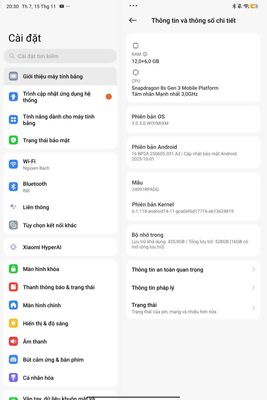 Xiaomi pad 7 pro 12/512gb. Mua bán Máy tính bảng tại Quận Hà Đông Hà Nội được đăng bởi Bach Vu