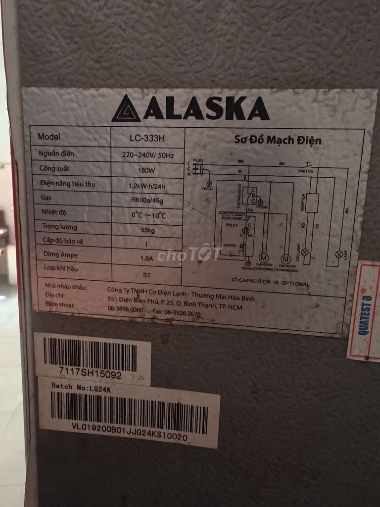 Tủ mát Alaska LC-333H. Mua bán Tủ lạnh tại Thành phố Biên Hòa Đồng Nai được đăng bởi Mộc hình 1