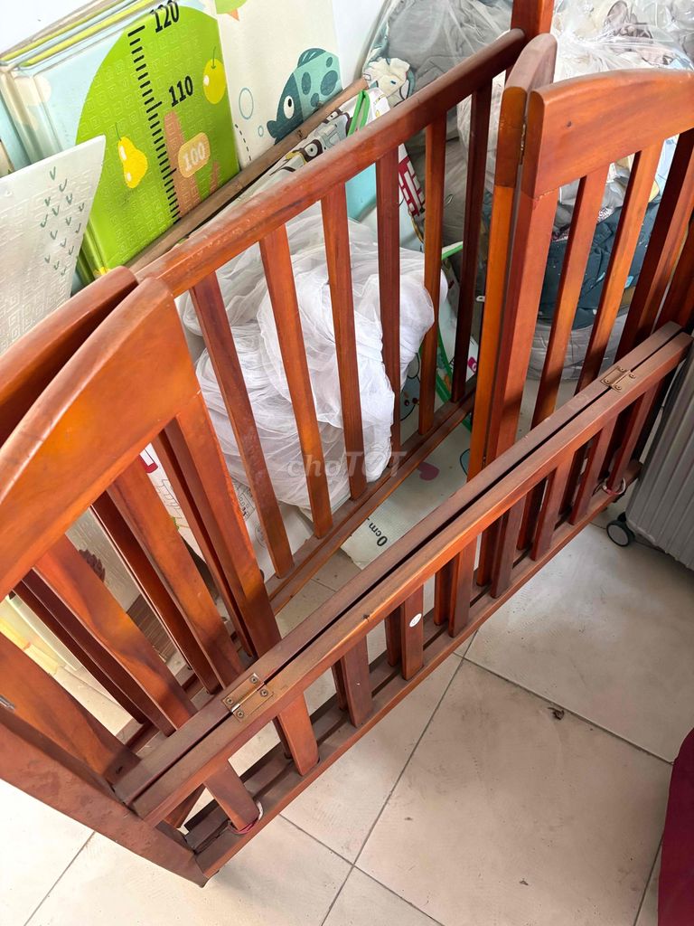 Cũi trẻ em Gỗ Nâu 2 tầng Tốt. Mua bán Mẹ và bé tại Huyện Thanh Trì Hà Nội được đăng bởi Hồ Diên Tân hình 1