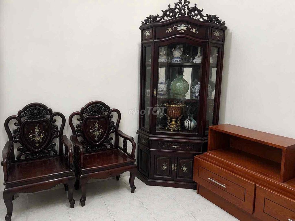 Bộ bàn ghế Gỗ thịt kính Nâu trắng Khảm trai. Mua bán Bàn ghế tại Quận Đống Đa Hà Nội được đăng bởi Chính Trần hình 1