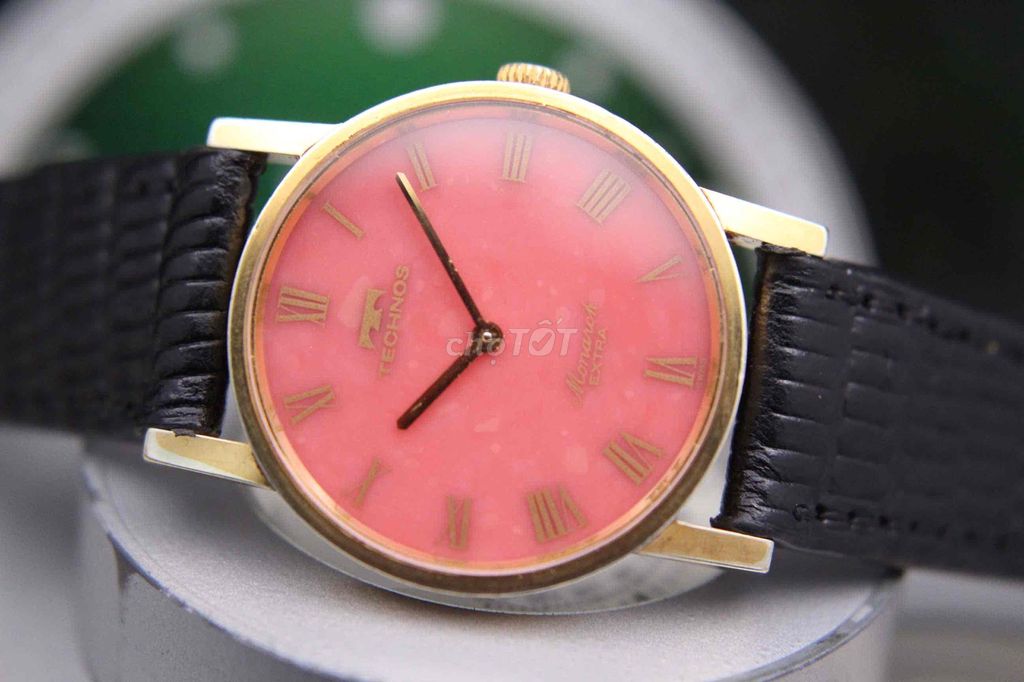 Đồng hồ Technos Cẩm Thạch 14K GP Cơ Lên Dây Thuỵ