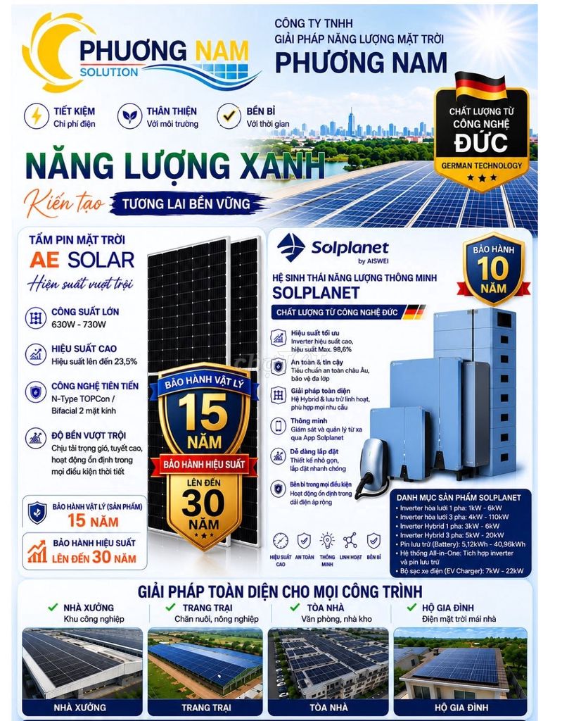 Giải pháp điện năng lượng mặt trời Phương Nam. Dịch vụ tại Thành phố Dĩ An Bình Dương được đăng bởi Huyền Nguyễn hình 1