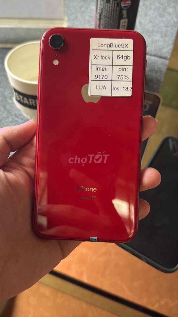 Apple iPhone Xr Lock 64GB Đỏ 75%. Mua bán Điện thoại tại Quận Cầu Giấy Hà Nội được đăng bởi Long blue 9x hình 1