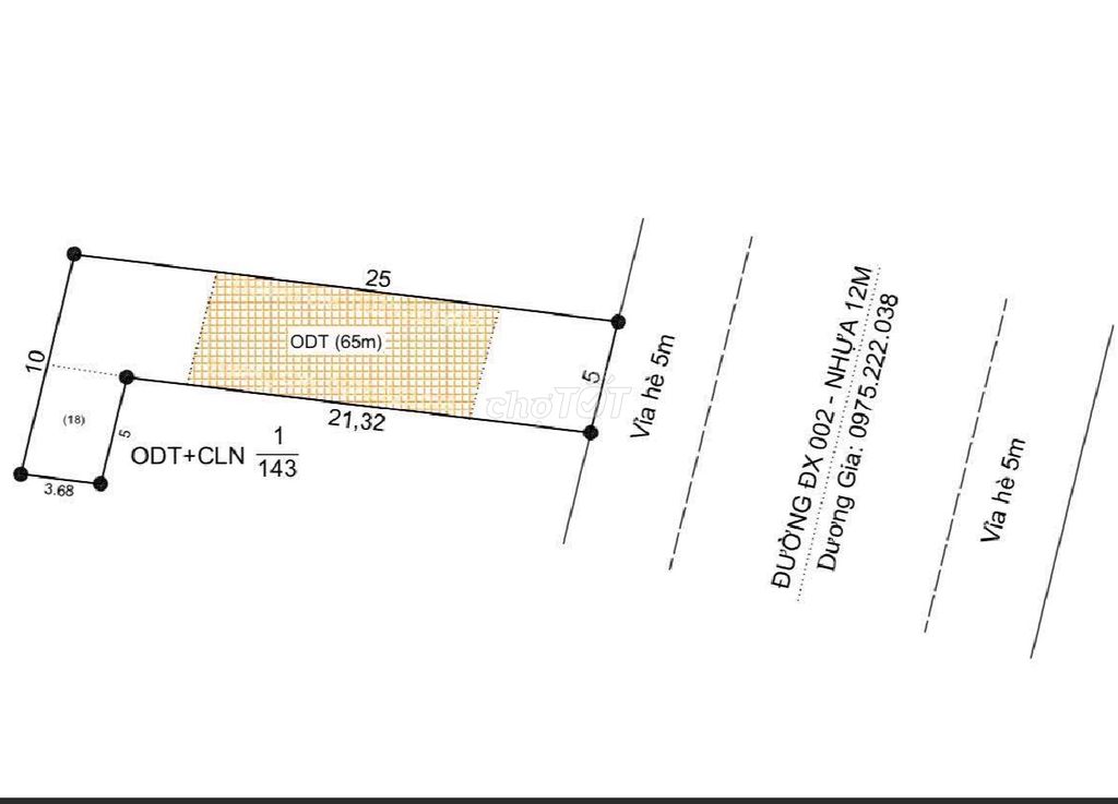 Bán đất tại DX 002, Phú Mỹ, Thủ Dầu Một, Bình Dương, 4,2 tỷ, 143m2