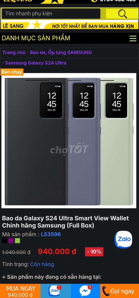 Ốp lưng Samsung S24 Ultra Da Đen. Mua bán Phụ kiện (Màn hình, Chuột...) tại Thành phố Buôn Ma Thuột Đắk Lắk được đăng bởi Hồ Văn Tèn hình 1