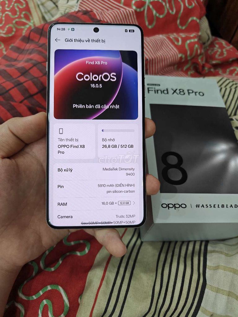 Oppo Find X8 Pro 16/512 bán hoặc gl. Mua bán Điện thoại tại Quận Hoàng Mai Hà Nội được đăng bởi Jacking Son hình 1