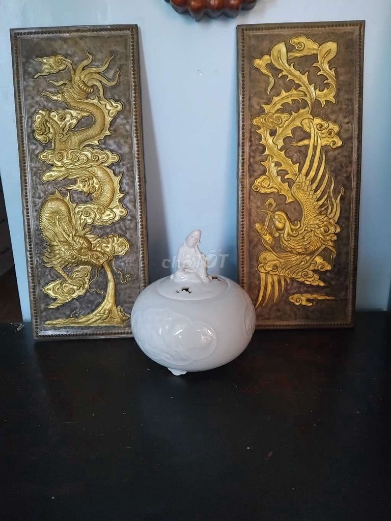Lư xông trầm Gốm sứ Trắng Trang trí
